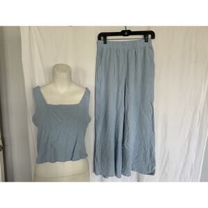 2 Piece Sets for Women Outfits Lounge Matching Casual Wide Leg Pants Size S